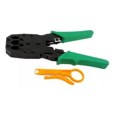 Imagem de Alicate De Crimpar Rj45 Rj11 Rj12 + Decapador Cabo Rede