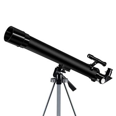 Imagem de Telescópio refletor para iniciantes 50 mm abertura 600 mm telescópio astronômico com adaptador de telefone tripé estável Telescópio portátil pequena surpresa