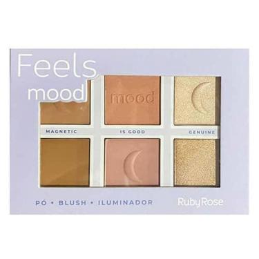 Imagem de Paleta De Pó Blush E Iluminador Feels Mood Ruby Rose Hb-7524