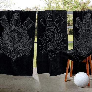 Imagem de Toalha De Piscina Jacquard Time Corinthians Buettner Preta