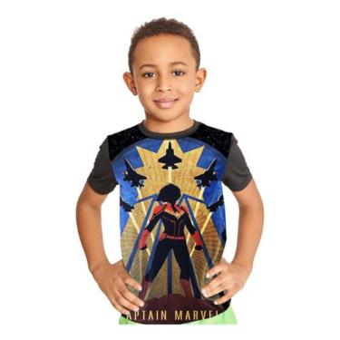 Imagem de Camiseta Infantil Capitã Marvel Captain Marvel Ref:883 - Smoke