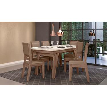 Imagem de CONJUNTO SALA DE JANTAR MARFIM 1,56 COM 06 CADEIRAS AMÊN 73B