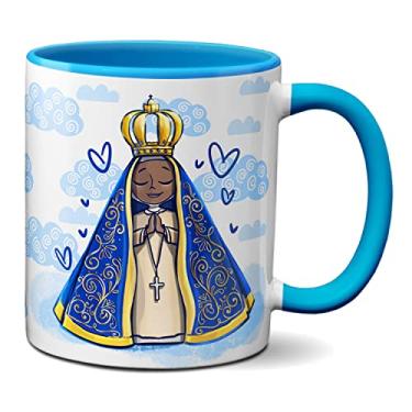 Imagem de Caneca Padroeira Nossa Senhora Aparecida Guie Meus Passos (Azul)