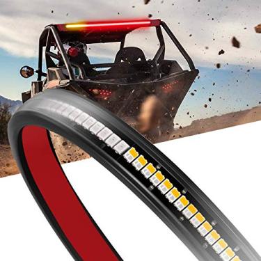 Imagem de Nirider Tira de luz traseira UTV, luz traseira de 76 cm com luz de reserva de freio de seta para UTV RZR Polaris Ranger Can-Am Truck Wrangler Trailer ATV Golf Cart 4x4 Off Road - âmbar vermelho