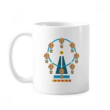 Imagem de Incrível caneca engraçada de cerâmica com ilustração de roda gigante de cerâmica para café e porcelana