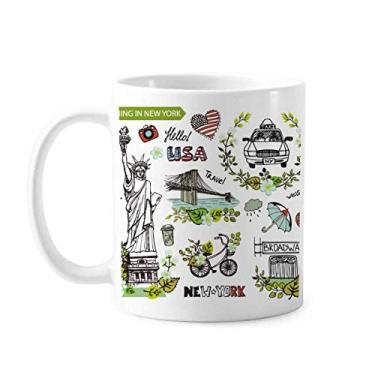 Imagem de Spring Liberty New York America Caneca de grafite cerâmica xícara de café porcelana louça
