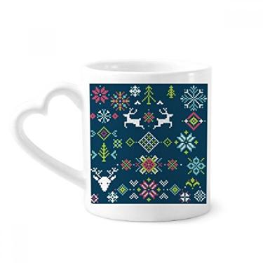 Imagem de Caneca de Natal Cervo Neve Pixel Flor Cerveja Café Copo de Coração de Vidro