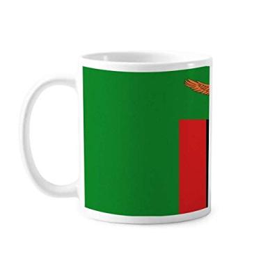Imagem de Caneca de cerâmica com bandeira nacional da Zâmbia país da África cerâmica xícara de café porcelana louça
