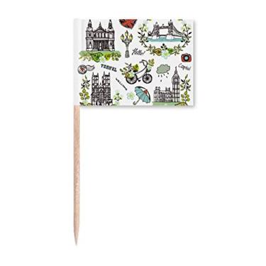 Imagem de Decoração de festa para palito de dente fashion presente Big Ben Inglaterra Art Deco da Primavera