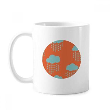 Imagem de Cloud Rain Drip Caneca Padrão Laranja Cerâmica Café Porcelana Utensílios de Mesa