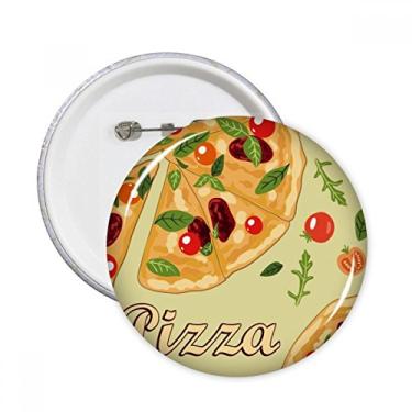 Imagem de Emblema de botão redondo para decoração de pizza, Itália, comidas de tomate e folhas, 5 peças