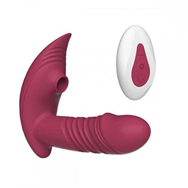 Imagem de Vibrador Ponto G e Sugador de Clitóris Vai e Vem com Controle Remoto Recarregável Marilyn