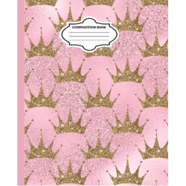 Imagem de Journal and Sketchbook: Composition Size (7.5"x9.75") With Lined and Blank Pages, Perfect for Journal, Doodling, Sketching and Notes: Pink Crown Mermaid Girls