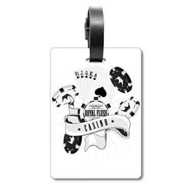 Imagem de Baralho com fichas de baralho para utensílios de jogos com estampa de mala, etiqueta para cartão de bagagem