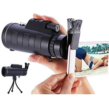 Imagem de Telescópio monocular, 12x50 de alta ampliação telescópio monocular à prova d'água Monoscópio para celular HD Suporte para celular com tripé, monocular com suporte para smartphone