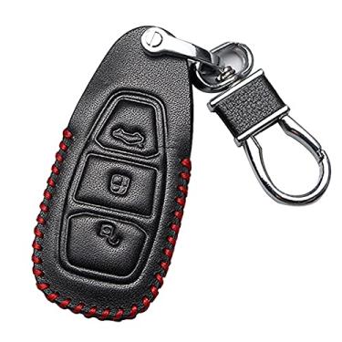 Imagem de SELIYA Capa de couro para chave de carro para Ford Nissan GTR Wingroad Teana 3/4 botões proteção remota D