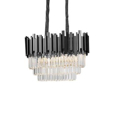 Imagem de Lustre Pendente Blumenau Midas Retangular 60 E14 Bivolt Preto