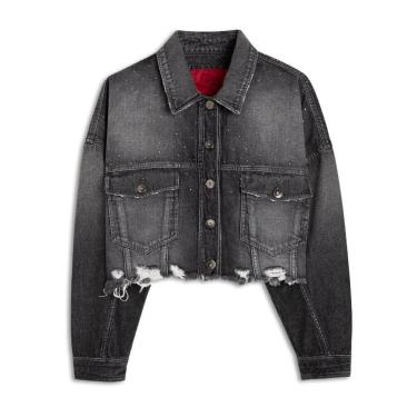 Imagem de Jaqueta Ellus Cropped Black Oversized Pedras Feminina-Feminino