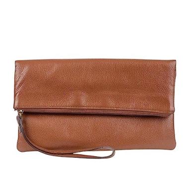 Imagem de Clutch de couro liso Nikki - Whisky