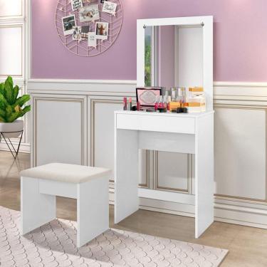 Imagem de Penteadeira 1 Gaveta com Banqueta Sofia Branco