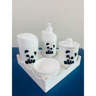 Imagem de Kit Higiene Pandinha c/bandeja quadrada COLOR