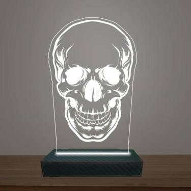 Imagem de Luminária Led 3d Crânio e Caveira Abajur Luxo