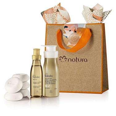 Imagem de Presente Natura Tododia Macadâmia (Body splash feminino 200 ml + Creme nutritivo para o corpo 400 ml + Caixa de sabonetes em barra puro vegetal 5x90g)