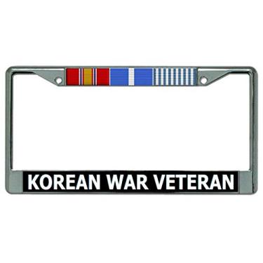 Imagem de Moldura cromada para placa de carro Korean War Veteran