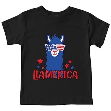 Imagem de Camisetas infantis meninos algodão estampa animal camiseta bandeira americana crianças Dia da Independência Patriótico Go So Hard, Preto, 13-14 Anos