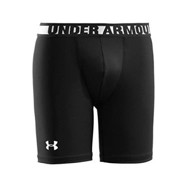 Imagem de Short de compress o s nica Under Armour HeatGear para meninos, Black/White, X-Large
