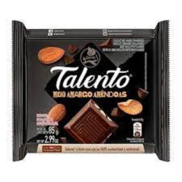 Imagem de Chocolate Garoto Talento Meio Amargo Amêndoas  85G