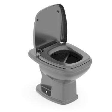 Imagem de Vaso Sanitário Convencional com Assento Queda Amortecida Fit Plus Celite Preto Brilhante