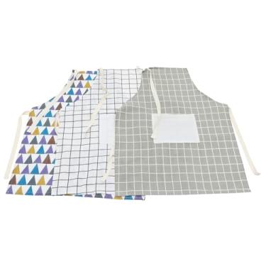 Imagem de LABRIMP 3 Pecas Avental de impressão japonesa bata de pintura avental com bolsos aventais de alça de pescoço avental de chef avental de cozinha avental de bolso Moda poliéster