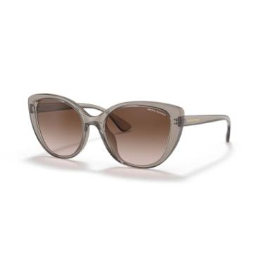 Imagem de Armani Exchange Óculos de sol femininos armação transparente tundra, lentes marrom gradiente, 54 mm