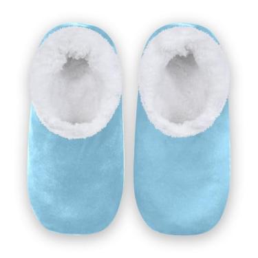 Imagem de CHIFIGNO Moon Base Sapatos masculinos para casa, chinelos masculinos tamanho 9, chinelos de casa para hóspedes M-XXL, Azul bebê, X-Large