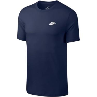 Imagem de Camiseta masculina Nike Sportswear Club, Azul-marinho/branco, 3G