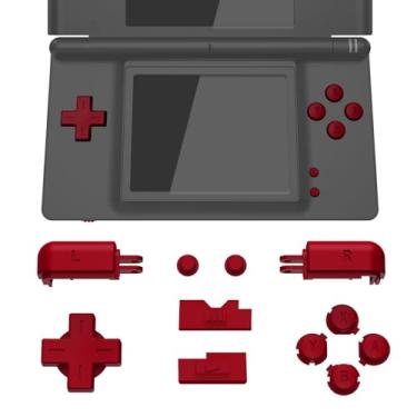 Imagem de eXtremeRate Conjunto completo de botões de substituição vermelho escarlate para console portátil Nintendo DS Lite, D-pad personalizado A B X Y Start Select R L Power Volume Keys para Nintendo DS Lite