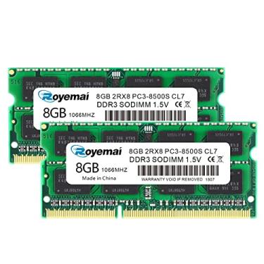 Imagem de Memória RAM Royemai (ddr3-sodimm-1066, 2x8g-ddr3-1066-8500-sodimm-1.5v-Green-Laptop)