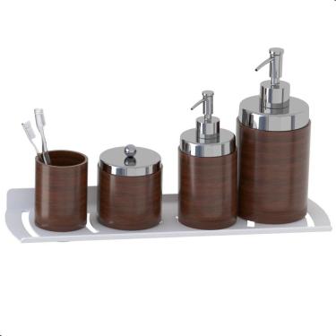 Imagem de Porta Shampoo Suporte De Parede Banheiro Inox Branco F.ZMT