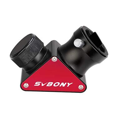 Imagem de SVBONY SV188P Espelho Dielétrico Estrela Diagonal, 1,25 Polegada 90 Graus Espelho Diagonal, 99% Revestimentos Dielétricos de Refletividade com Anéis de Compressão de Latão