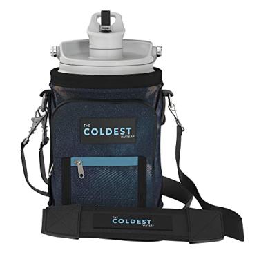 Imagem de Coldest Carrier, Holder, Sleeve - Serve para garrafa de água esportiva de aço inoxidável isolada, alça de ombro ajustável, capa de bolsa de suporte (1,5 litros)