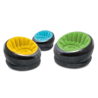 Imagem de INTEX Cadeira Império Inflável 68582EP: Uso Externo Durável – Laminado de 2 Camadas – Superfície Aveludada – Estrutura Flocada – As Cores Podem Variar