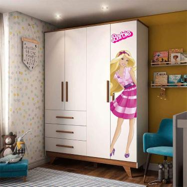 Imagem de Adesivo Para Guarda Roupa Barbie Mod01