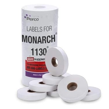 Imagem de Etiquetas brancas de preço para pistola Monarch 1130 Price - Etiquetas de marcação em branco - com rolo de tinta incluído (1 manga)