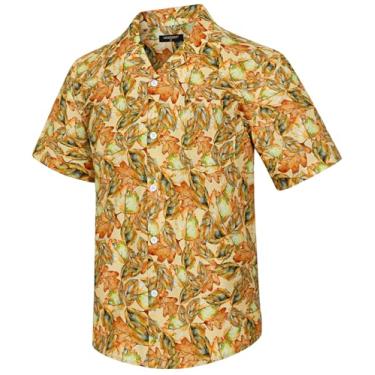 Imagem de Camisa masculina havaiana manga curta botão para praia tropical 100% algodão verão casual férias floral Aloha camisa, Y2-1, 3G