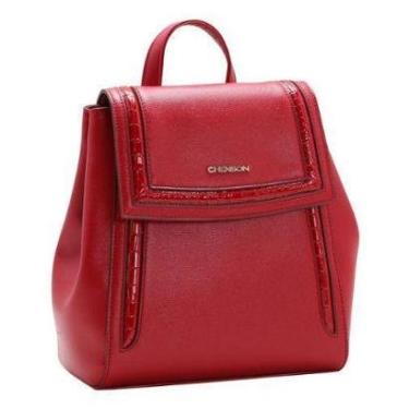 Imagem de Bolsa Mochila Chenson Detalhe Croco Em Verniz Vermelha-Feminino