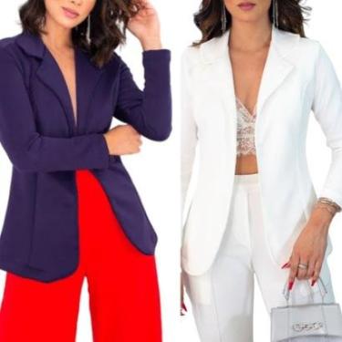 Imagem de KIT 2 BLAZERS FEMININO SOCIAL NEOPRENE ACINTURADO-Feminino