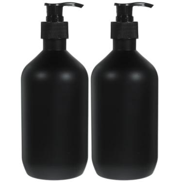 Imagem de 2 pçs regulador de garrafa líquida doméstica garrafa de gel de banho loção garrafa lavagem manual e cuidado sabonete pacote de garrafa de xampu líquido garrafa de chuveiro bomba de plástico fosco