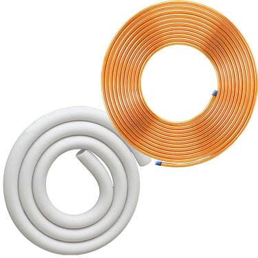 Imagem de Tubulação De Cobre 1/4 Para Instalação De Ar Condicionado Com Isolamento Térmico 10 Metros