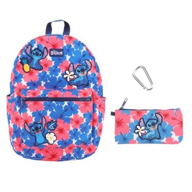 Imagem de Bioworld Mochila de viagem Stitch Hibiscus AOP 40,6 cm